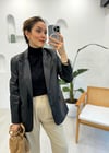 SİYAH 1135 DERİ BLAZER CEKET