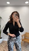 SİYAH 1158 DRAPE DETAY GÖMLEK 