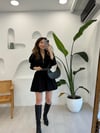 SİYAH 12303 FERMUARLI MİNİ ELBİSE 