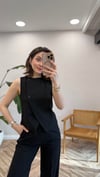 SİYAH 1267 ASİMETRİK YELEK 