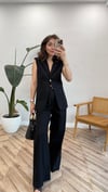 SİYAH 129 KETEN YELEK TAKIM 