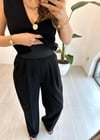 SİYAH 1331 LASTİK DETAY PANTOLON
