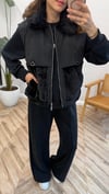 SİYAH 181 KÜRK DETAY YELEK 