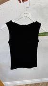 SİYAH 20868 KAYIK YAKA KOLSUZ CROP