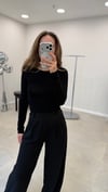 SİYAH 2325 KAYIK YAKA CROP 