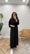 SİYAH 2655 BELDEN BÜZGÜLÜ ELBİSE