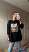 SİYAH 2695 PUL DETAY SWEATSHİRT 
