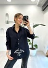 SİYAH 3044 BASKILI POPLİN GÖMLEK 