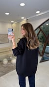 SİYAH 3120 TRİKO VE NAKIŞ DETAY SWEAT 