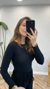 SİYAH 31332 KAYIK YAKA CROP 