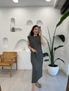 SİYAH 31663 ÇİZGİLİ ELBİSE 