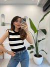 SİYAH 31722 ÇİZGİLİ CROP 
