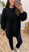 SİYAH 3189 ÖRME DETAY SWEATSHİRT