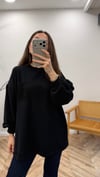 SİYAH 3189 ÖRME DETAY SWEATSHİRT
