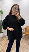SİYAH 3189 ÖRME DETAY SWEATSHİRT