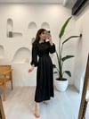 SİYAH 32755 ÇİÇEK DETAY ELBİSE