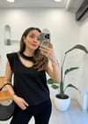 SİYAH 34130 İŞLEMELİ TİŞÖRT 