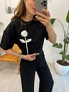 SİYAH 34546 GÜL DETAYLI SWEAT