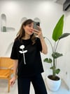 SİYAH 34546 GÜL DETAYLI SWEAT
