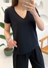 SİYAH 3470 V YAKA TSHIRT