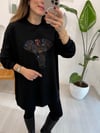 SİYAH 3550 NAKIŞLI SWEATSHİRT