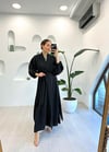 SİYAH 38105 KETEN KİMONO 