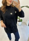 SİYAH 4224 TAŞ İŞLEMELİ ANGORA KAZAK