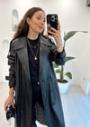 SİYAH 4237 STREET LEATHER TRENCH 