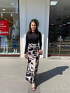 SİYAH 4619 BALIK SATEN ETEK 