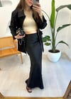 SİYAH 4625 VEREV SATEN ETEK