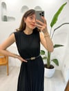 SİYAH 4725 KRAŞLI ŞİFON ELBİSE 