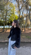 SİYAH 5078 KISA KÜRK CEKET 