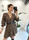 SİYAH 5113 ZEBRA DESEN ELBİSE