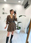 SİYAH 5113 ZEBRA DESEN ELBİSE
