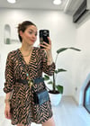 SİYAH 5113 ZEBRA DESEN ELBİSE