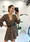 SİYAH 5113 ZEBRA DESEN ELBİSE