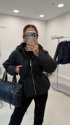 SİYAH 5127 BELİ BÜZGÜ KAPİTONE MONT