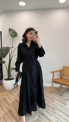 SİYAH 5706 KIRAŞLI DESENLİ ELBİSE 