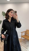 SİYAH 5706 KIRAŞLI DESENLİ ELBİSE 