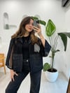 SİYAH 5816 FİLELİ KISA KOT CEKET
