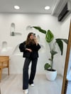 SİYAH 5816 FİLELİ KISA KOT CEKET
