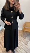 SİYAH 6116 GOLD DÜĞMELİ ETEK TAKIM 