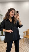 SİYAH 6121 BAĞLAMALI GÖMLEK 