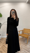 SİYAH 6147 YAKA DETAY ETEKİ TAKIM