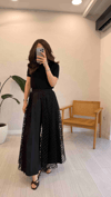 SİYAH 6319 FİLE DETAY PANTOLON 
