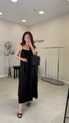 SİYAH 6571 NAKIŞLI MİDİ ELBİSE 
