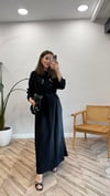SİYAH 6701 DÜĞME DETAY ELBİSE 