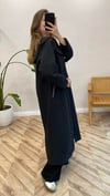 SİYAH 6844 DİKİŞLİ TRENÇKOT 
