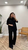SİYAH 6941 İŞLEME DETAY PANTOLON TAKIM 