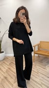 SİYAH 6941 İŞLEME DETAY PANTOLON TAKIM 